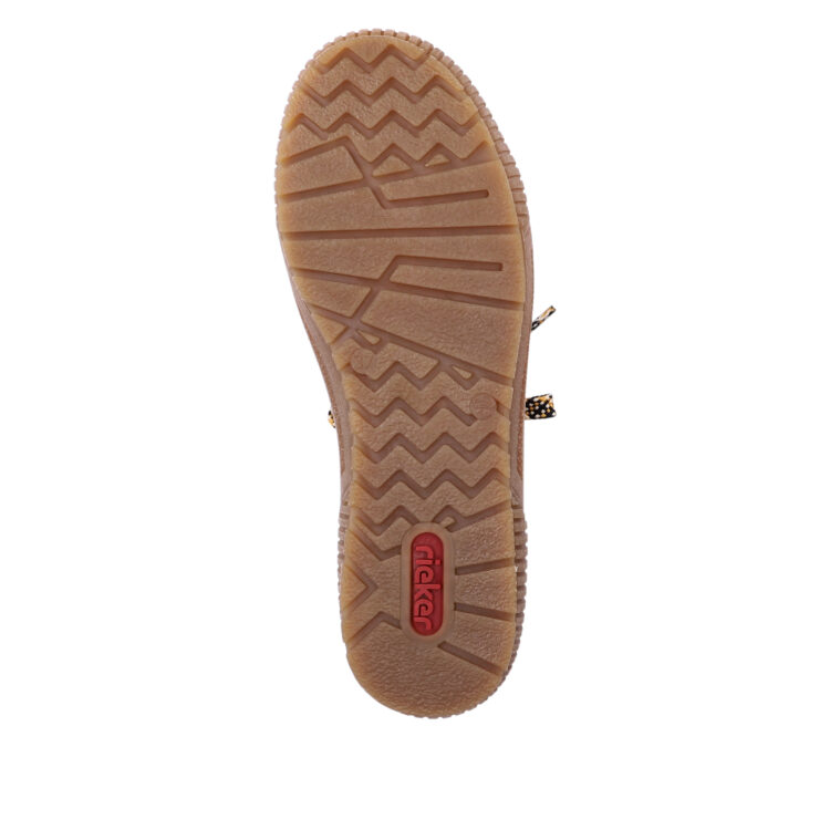 Baskets montantes jaunes pour femme marque Rieker. Référence N0719-68 Honig. Disponible chez Chauss'Family magasin de chaussures Issoire