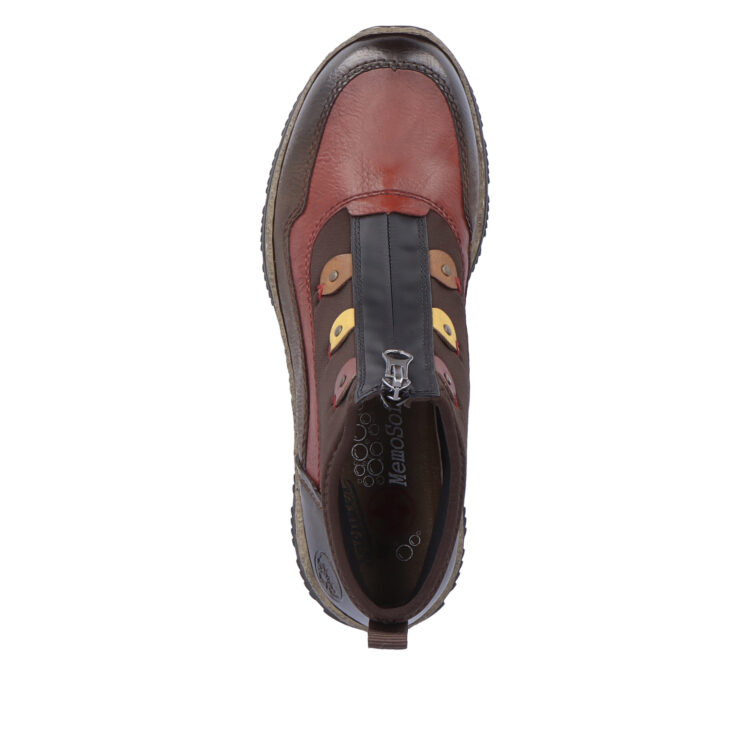 Bottines / bottillon multicolores pour femme de la marque Rieker. Référence N3277-25 Mokka. Disponible chez Chauss'Family magasin de chaussures à Issoire.