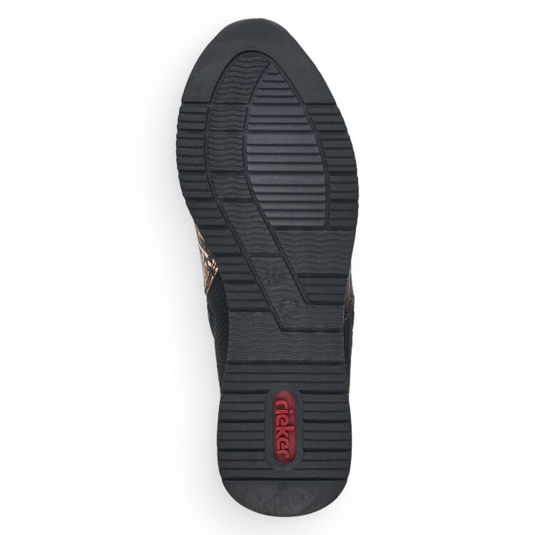 Baskets montantes noires pour femme marque Rieker. Référence N7610-00 Schwarz. Disponible chez Chauss'Family magasin de chaussures Issoire