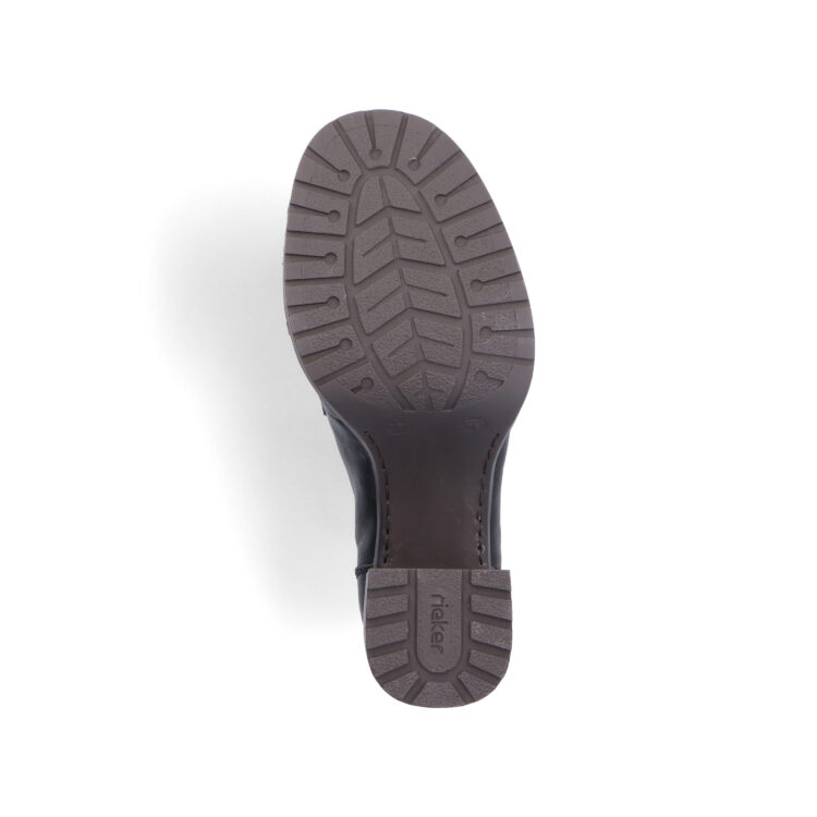 Mocassins à talons de la marque Rieker. Référence Y4150-00 Schwarz. Disponible chez Chauss'Family magasin de chaussures à Issoire.