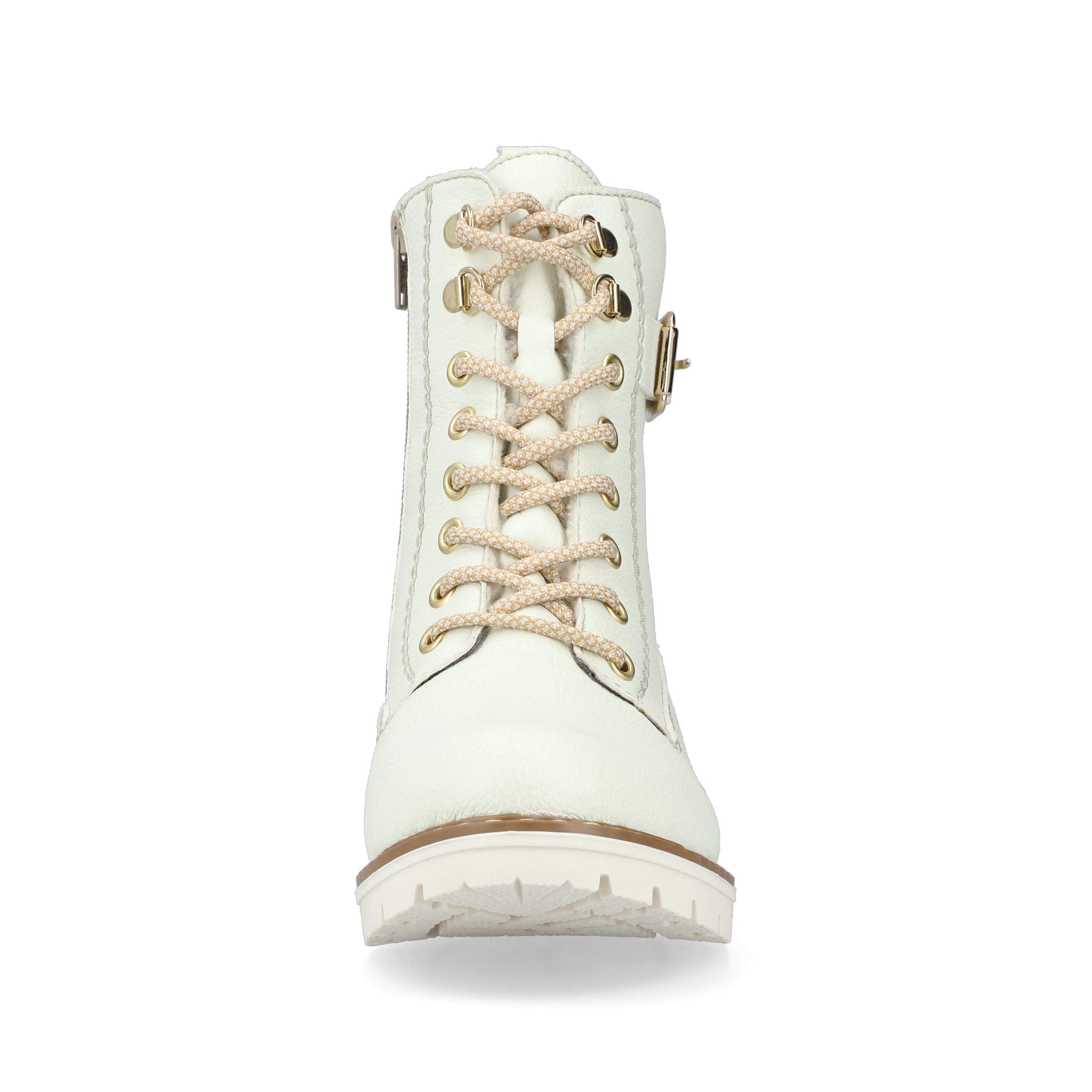 Bottines blanches chaudes pour femme marque Rieker. Référence Y9126-80 Dirty White. Disponible chez Chauss'Family magasin de chaussures Issoire.