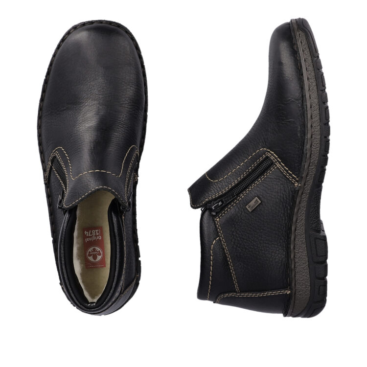 Bottines chaudes pour homme marque Rieker. Référence 05173-00 Black. Disponible chez Chauss'Family magasin de chaussures Issoire.