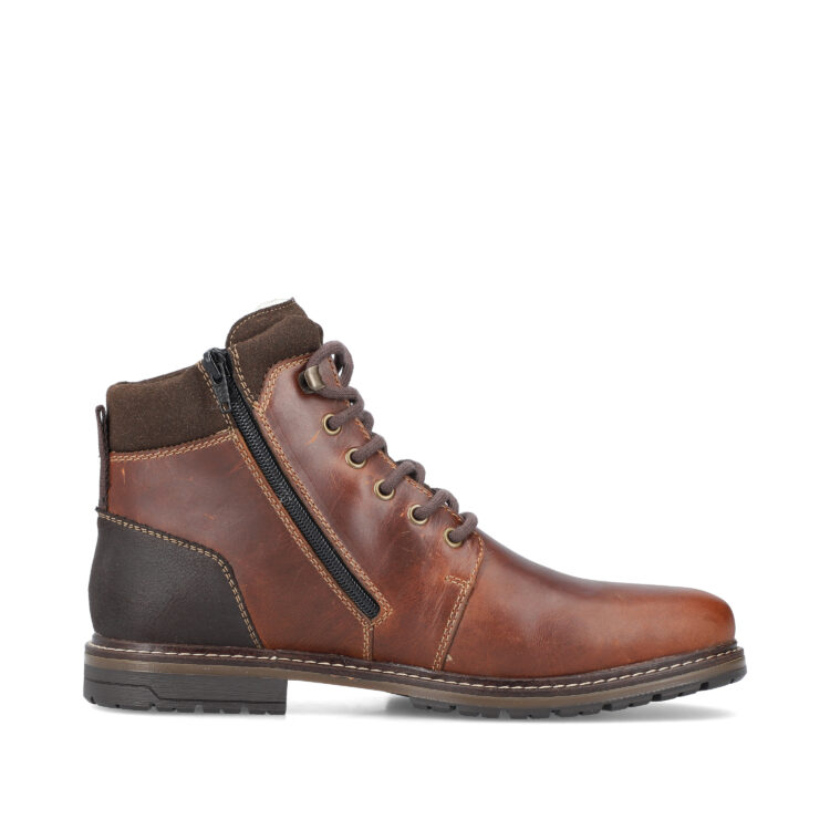 Bottines chaudes pour homme marque Rieker. Référence 13740-24 Braun. Disponible chez Chauss'Family magasin de chaussures Issoire.