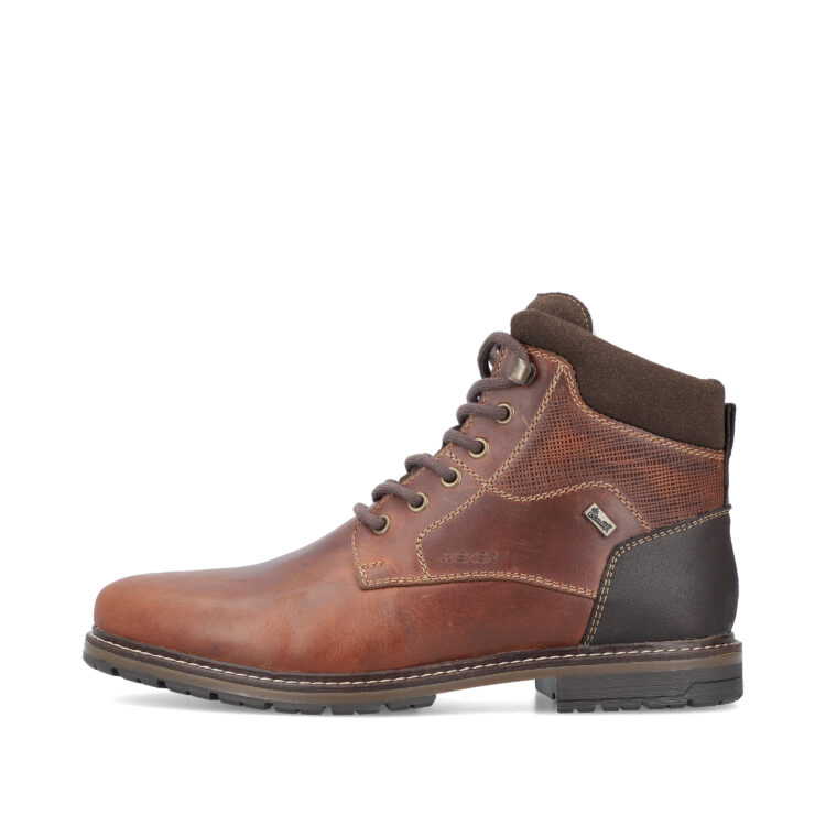 Bottines chaudes pour homme marque Rieker. Référence 13740-24 Braun. Disponible chez Chauss'Family magasin de chaussures Issoire.