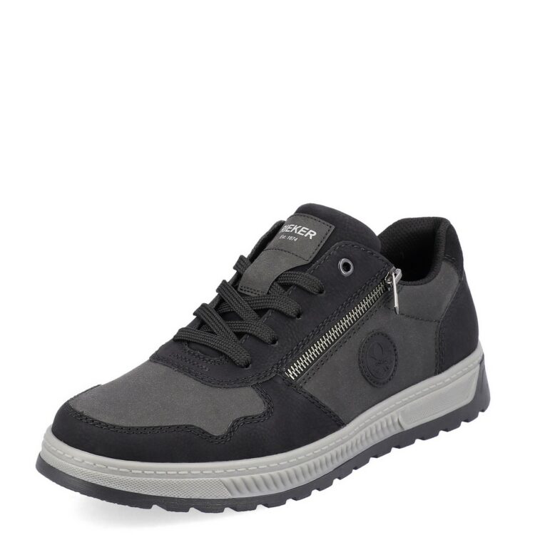 Baskets noires pour homme marque Rieker. Référence 37029-00 Schwarz. Disponible chez Chauss'Family magasin de chaussures Issoire.