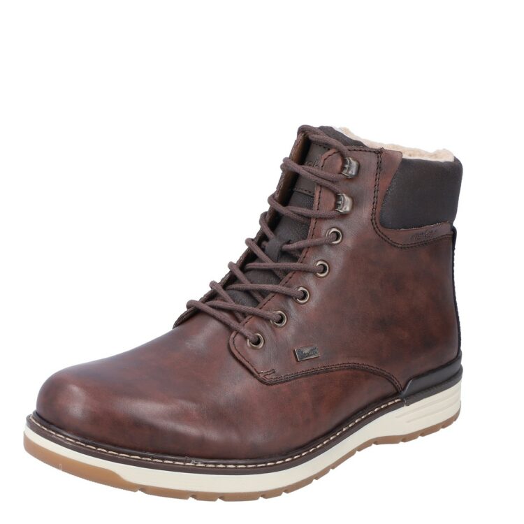 Bottines chaudes pour homme marque Rieker. Référence 39430-25 Braun. Disponible chez Chauss'Family magasin de chaussures Issoire.