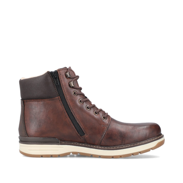 Bottines chaudes pour homme marque Rieker. Référence 39430-25 Braun. Disponible chez Chauss'Family magasin de chaussures Issoire.