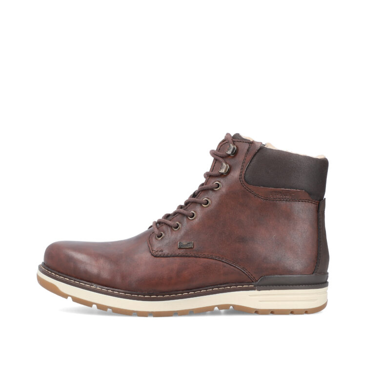 Bottines chaudes pour homme marque Rieker. Référence 39430-25 Braun. Disponible chez Chauss'Family magasin de chaussures Issoire.