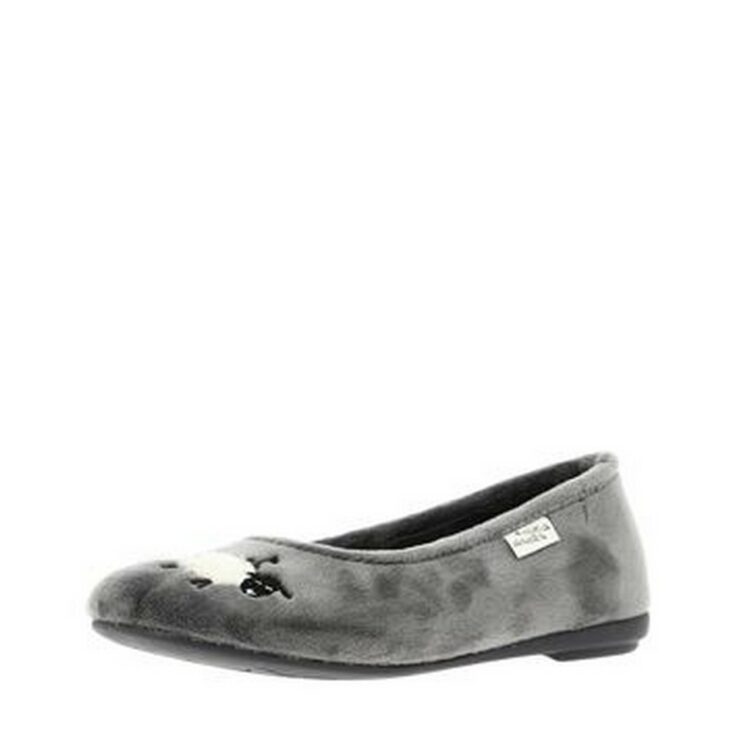 Ballerines motif moutons pour femme de la marque La maison de l'espadrille référence 6051 gris. Disponible chez Chauss'Family magasin chaussures Issoire