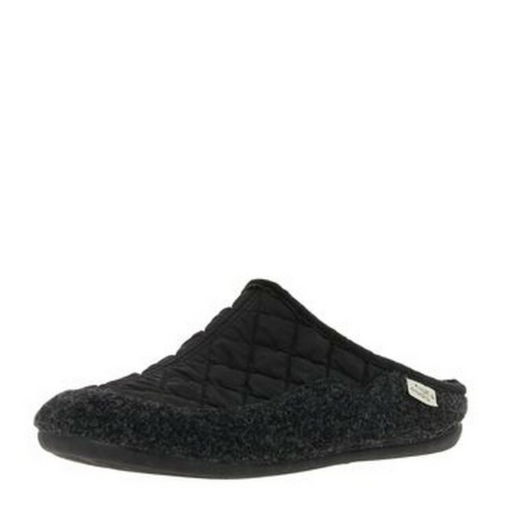 Mules matelassées noires pour homme marque La maison de l'espadrille référence 6720 Noir. Disponible chez Chauss'Family magasin de chaussures à Issoire.