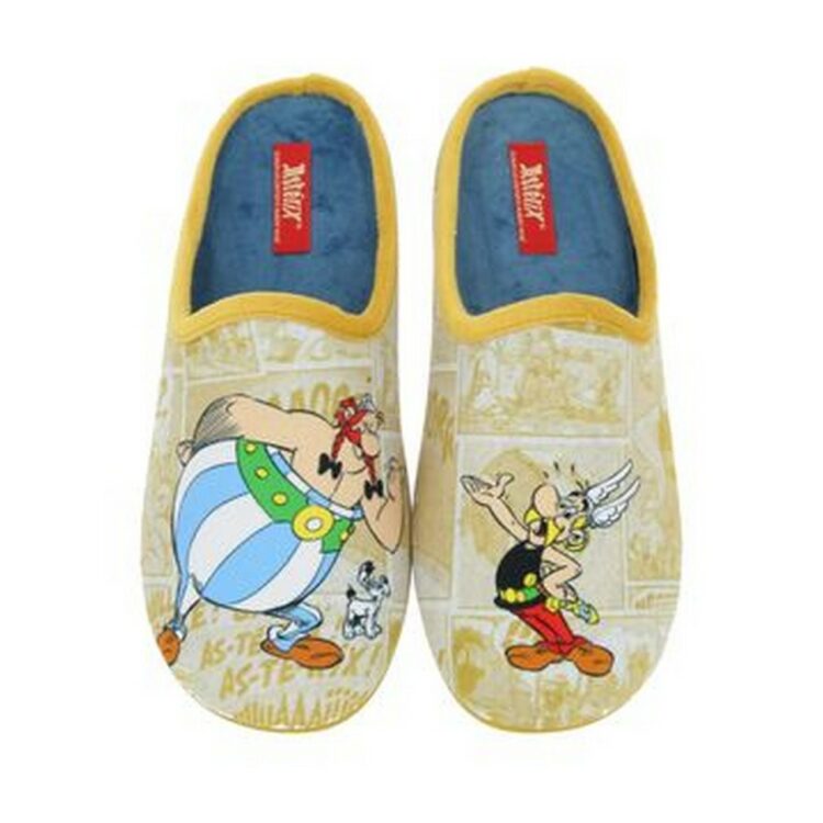 Mules motif Astérix pour homme marque La maison de l'espadrille référence A19H Jaune. Disponible chez Chauss'Family magasin chaussures Issoire