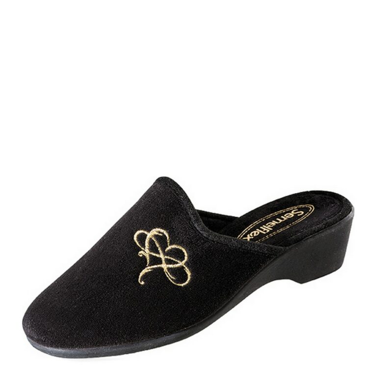 Mules femme de la marque Semelflex Carene Noir. Disponible chez Chauss'Family magasin de chaussures à Issoire.