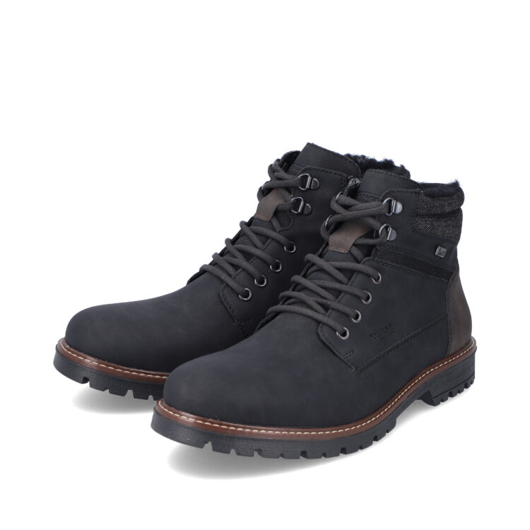 Bottines chaudes pour homme marque Rieker. Référence F3611-00 Black. Disponible chez Chauss'Family magasin de chaussures Issoire.