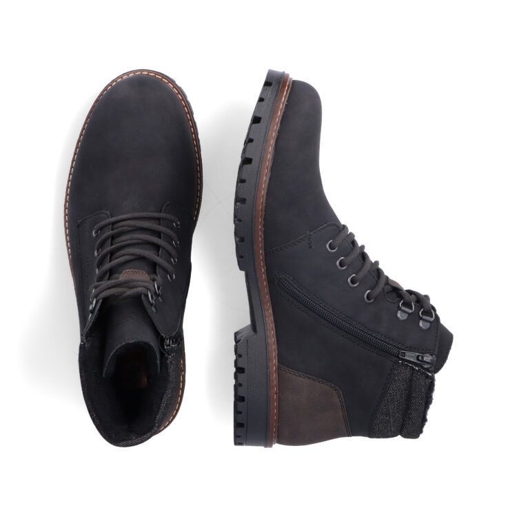 Bottines chaudes pour homme marque Rieker. Référence F3611-00 Black. Disponible chez Chauss'Family magasin de chaussures Issoire.