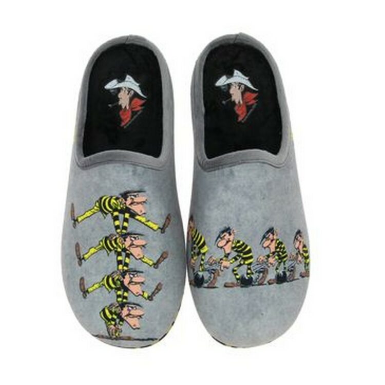 Mules motif Dalton Lucky Luke pour homme marque La maison de l'espadrille référence L15 gris. Disponible chez Chauss'Family magasin de chaussures à Issoire.