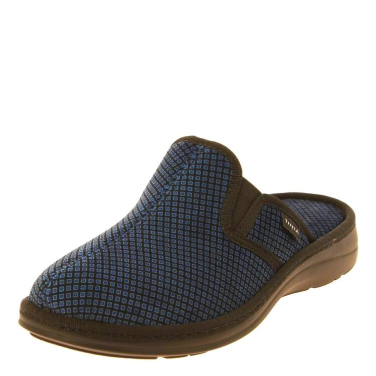 Mules bleu marine pour homme marque Fargeot référence Pardi Marine. Disponible chez Chauss'Family magasin de chaussures à Issoire.