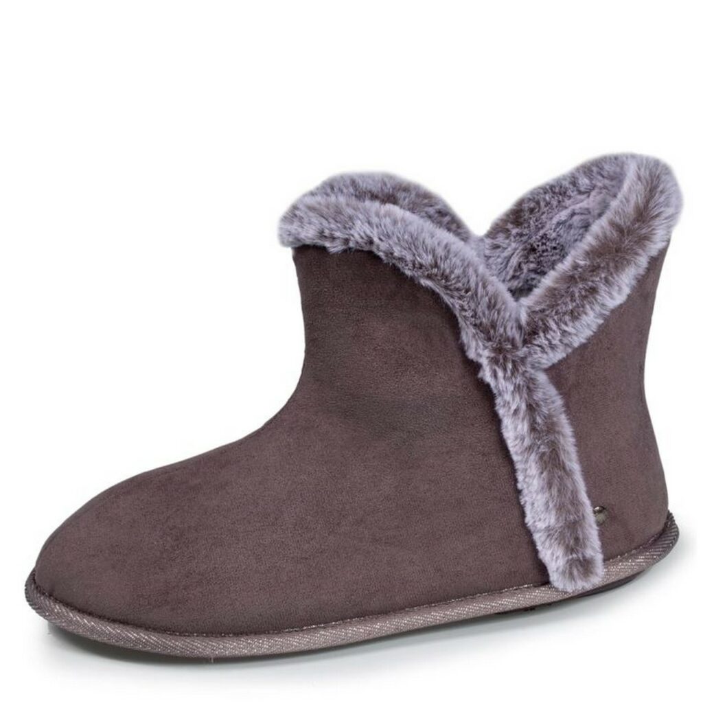 Bottillon gris pour femme marque Isotoner. Référence 97391 Gris. Disponible chez Chauss'Family magasin de chaussures à Issoire.