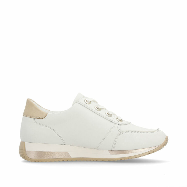 Baskets beiges pour femme marque Remonte. Référence D0H11-81 Offwhite. Disponible chez Chauss'Family magasin de chaussures à Issoire.