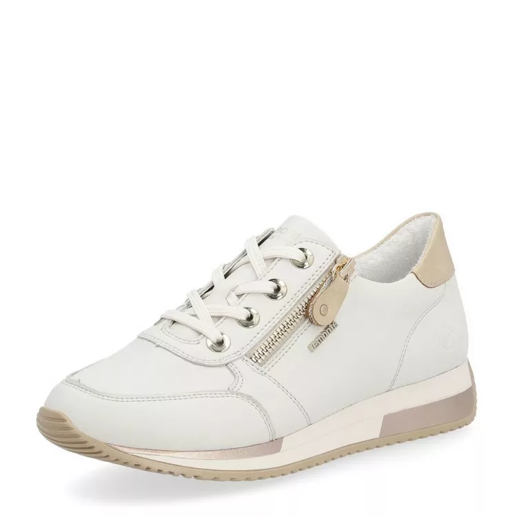 Baskets beiges pour femme marque Remonte. Référence D0H11-81 Offwhite. Disponible chez Chauss'Family magasin de chaussures à Issoire.