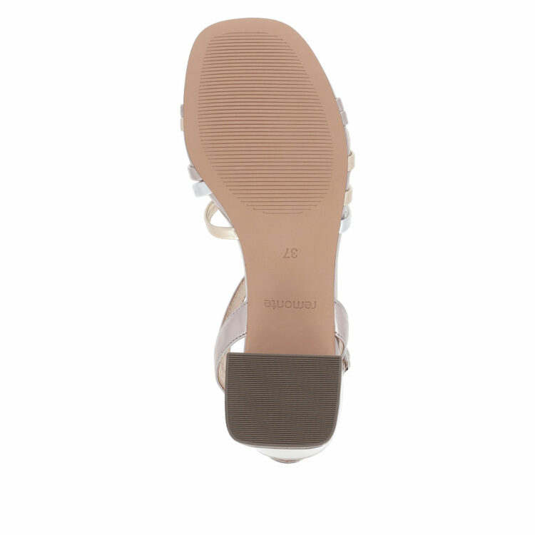 Sandales habillée avec semelles amovibles pour femme de la marque Remonte. Référence : D1L52-90 Metallica. Disponible chez Chauss'Family à Issoire.