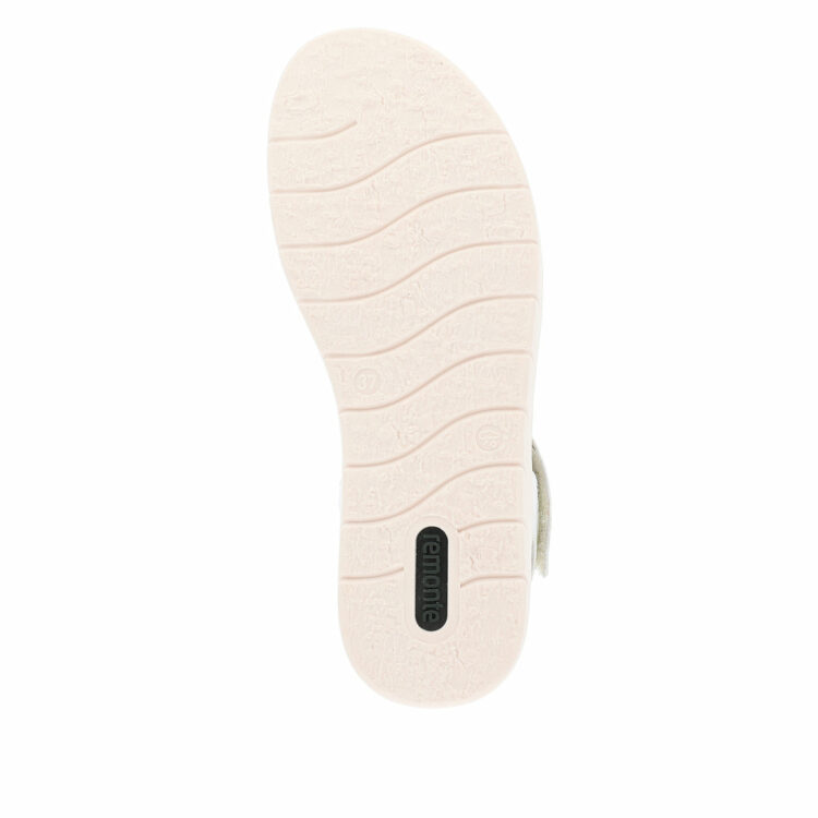 Sandales blanches avec semelles amovibles pour femme de la marque Remonte. Référence : D2049-82 Ice. Disponible chez Chauss'Family à Issoire.