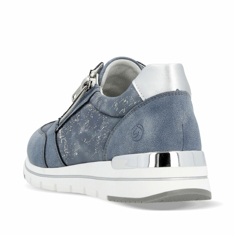 Baskets bleues pour femme marque Remonte. Référence R6700-13 Lightblue. Disponible chez Chauss'Family magasin de chaussures à Issoire.