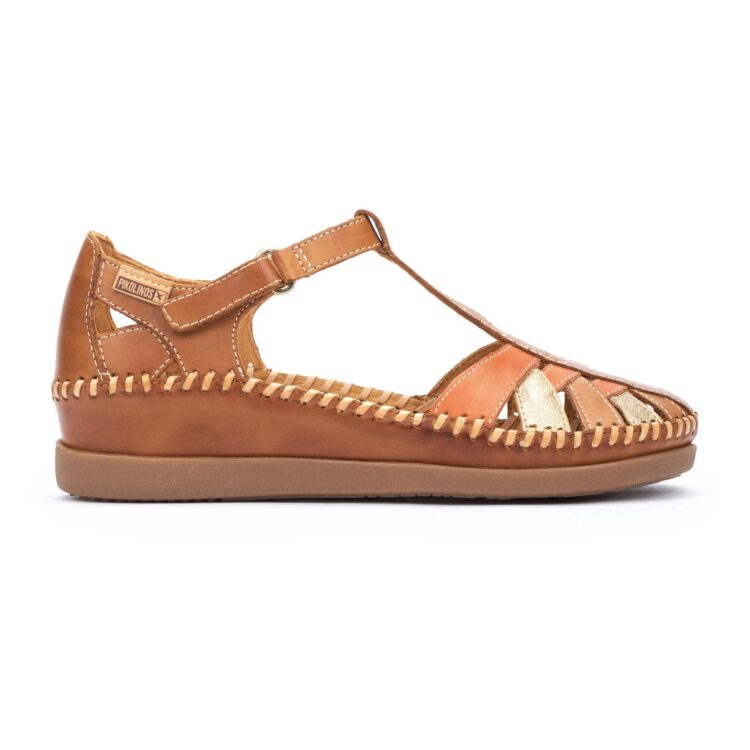 Sandales avec contrefort pour femme de la marque Pikolinos. Référence : Cadaques W8K-0705C1 Brandy. Disponible chez Chauss'Family chaussures à Issoire.