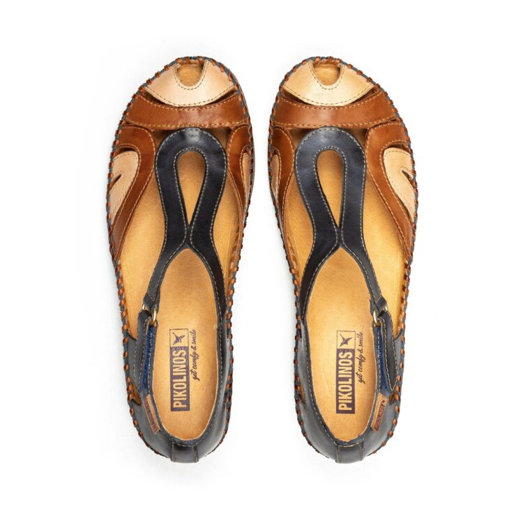 Sandales avec contrefort pour femme de la marque Pikolinos. Référence : Cadaques W8K-1569C1 Ocean. Disponible chez Chauss'Family à Issoire.