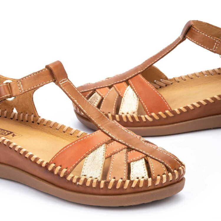 Sandales avec contrefort pour femme de la marque Pikolinos. Référence : Cadaques W8K-0705C1 Brandy. Disponible chez Chauss'Family chaussures à Issoire.