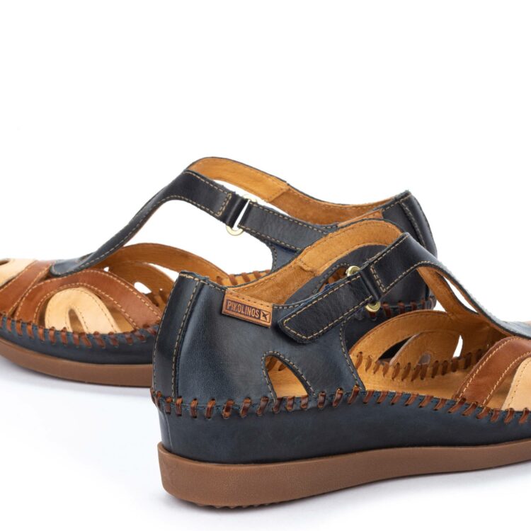 Sandales avec contrefort pour femme de la marque Pikolinos. Référence : Cadaques W8K-1569C1 Ocean. Disponible chez Chauss'Family à Issoire.