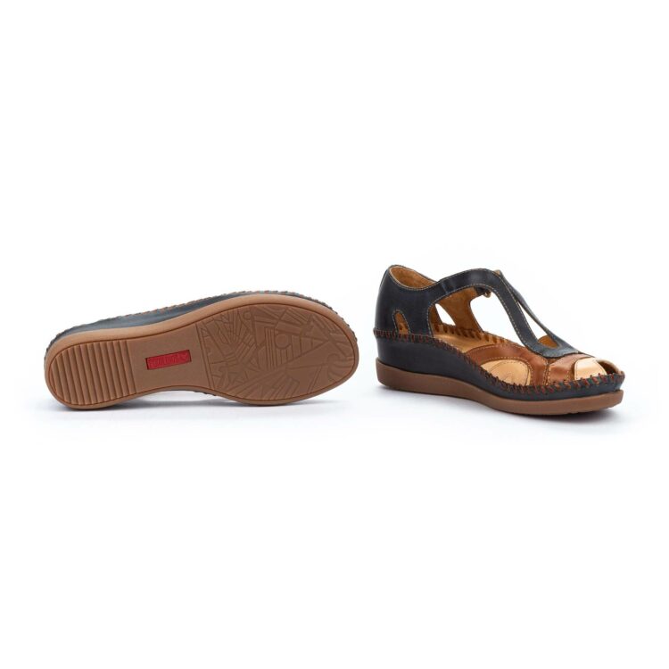 Sandales avec contrefort pour femme de la marque Pikolinos. Référence : Cadaques W8K-1569C1 Ocean. Disponible chez Chauss'Family à Issoire.