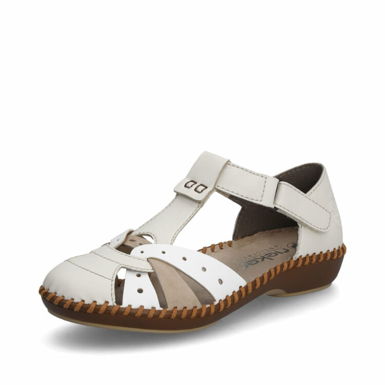 Sandales bout fermé de la marque Remonte. Référence M1655-61 Porzellan. Disponible chez Chauss'Family magasin de chaussures à Issoire.