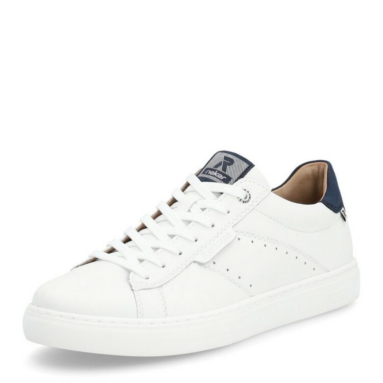 Baskets blanches pour homme marque Rieker. Référence U0704-80 Weiss. Disponible chez Chauss'Family magasin de chaussures à Issoire.