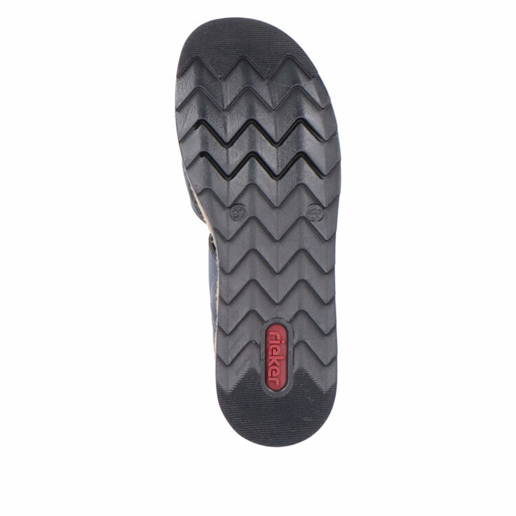 Sandales noires pour femme de la marque Rieker. Référence : V7951-00 Schwarz. Disponible chez Chauss'Family magasin de chaussures à Issoire.