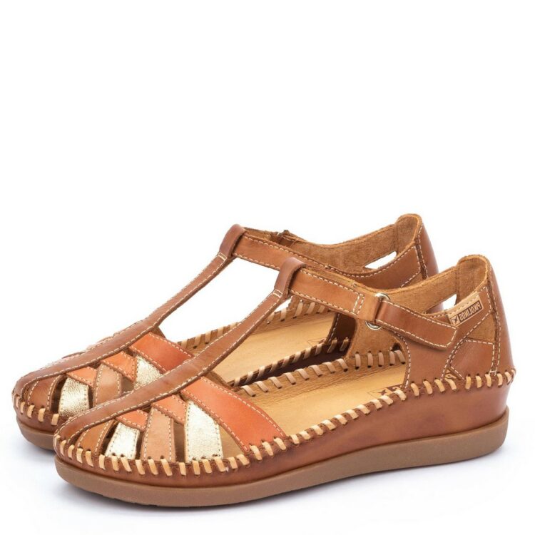 Sandales avec contrefort pour femme de la marque Pikolinos. Référence : Cadaques W8K-0705C1 Brandy. Disponible chez Chauss'Family chaussures à Issoire.