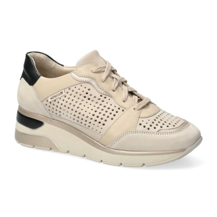 Baskets pour femme de la marque Mephisto. Référence Eline Perf Nude 6981 7812. Disponible chez Chauss'Family magasin de chaussures à Issoire.