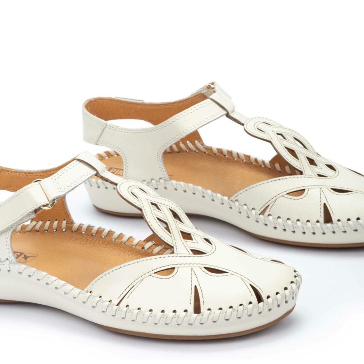 Sandales avec bout fermé pour femme de la marque Pikolinos. Référence : Vallarta 655-0703 Nata. Disponible chez Chauss'Family chaussures à Issoire.