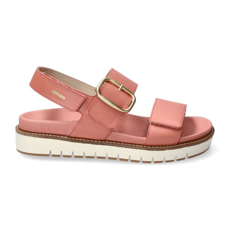 Sandales réglables pour femme marque Mephisto. Belona Old Pink 7849. Disponible chez Chauss'Family magasin de chaussures à Issoire.