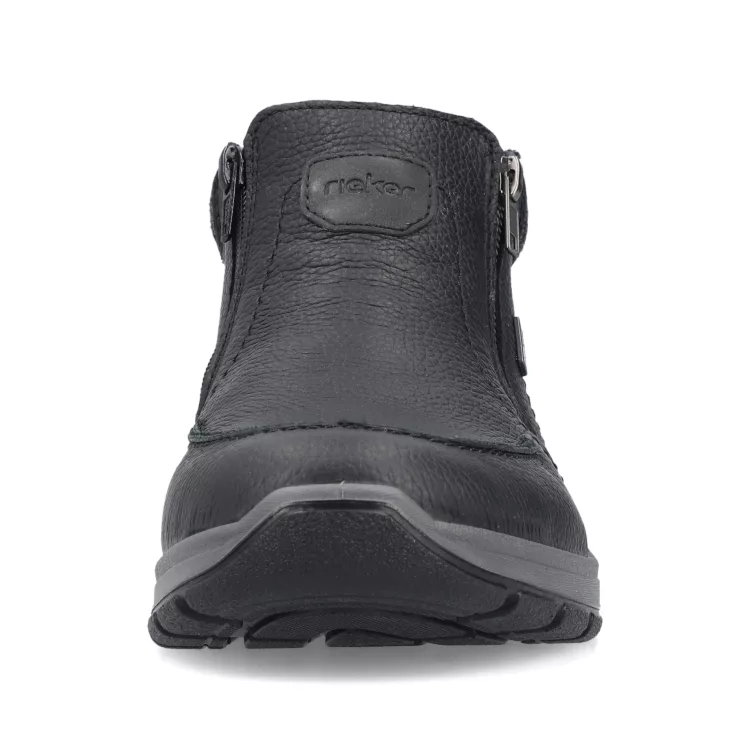 Bottillons noirs fermeture éclair de la marque Rieker. Référence : 03660-00 noir. Disponible chez Chauss'Family magasin de chaussures à Issoire.