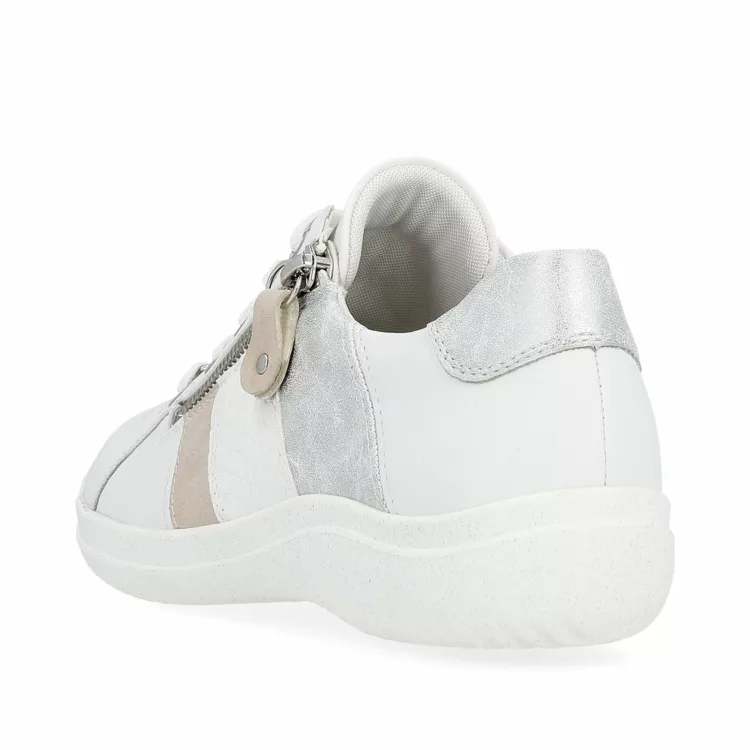 Baskets blanches pour femme de la marque Remonte. Référence D1E00-81 Weiss. Disponible chez Chauss'Family magasin de chaussures à Issoire.
