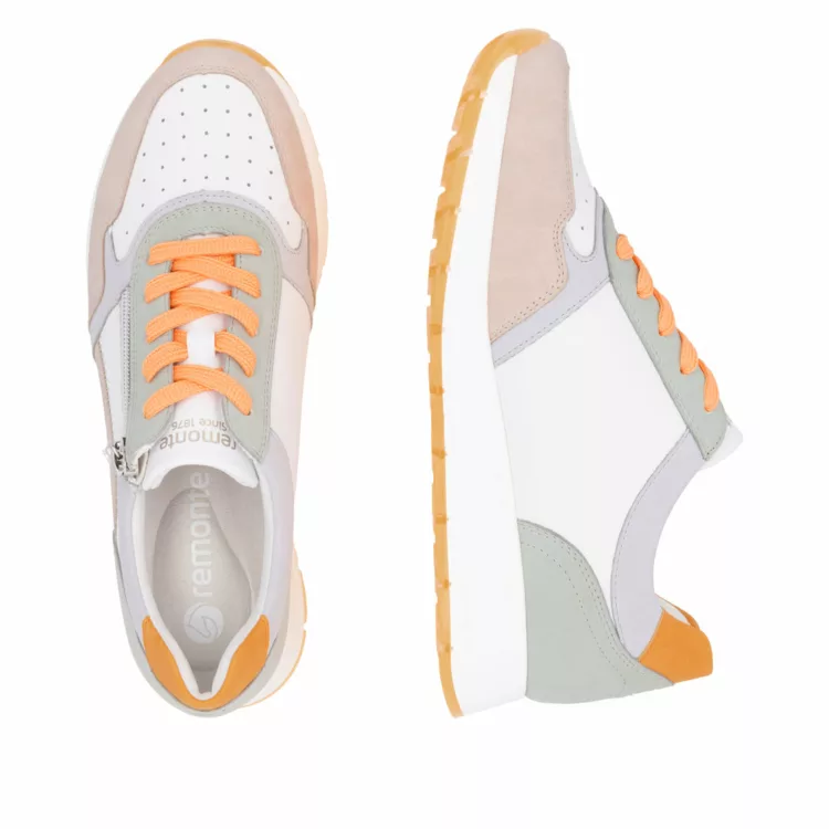 Baskets colorées pour femme de la marque Remonte. Référence D2G00-80 Multi. Disponible chez Chauss'Family magasin de chaussures à Issoire.