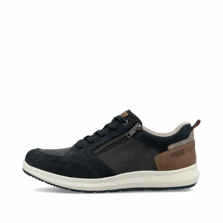 Baskets larges bleu marine pour femme de la marque Remonte. Référence : 16901-15 Pazifik. Chauss'Family Issoire magasin de chaussures à Issoire.