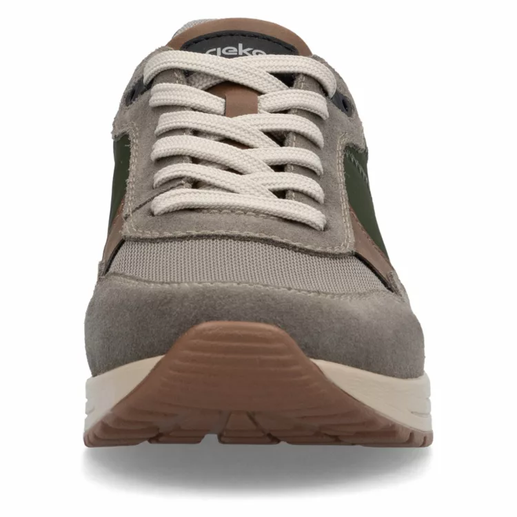 Baskets gris et kaki pour homme de la marque Remonte. Référence : B1000-60 Merino Dunst. Chauss'Family Issoire magasin de chaussures à Issoire.