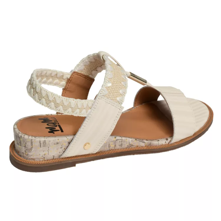 Sandales élastiquées beiges pour femme de la marque Mam'zelle. Référence :CSG2Q31 Obole Line beige. Disponible chez Chauss'Family magasin de chaussures.