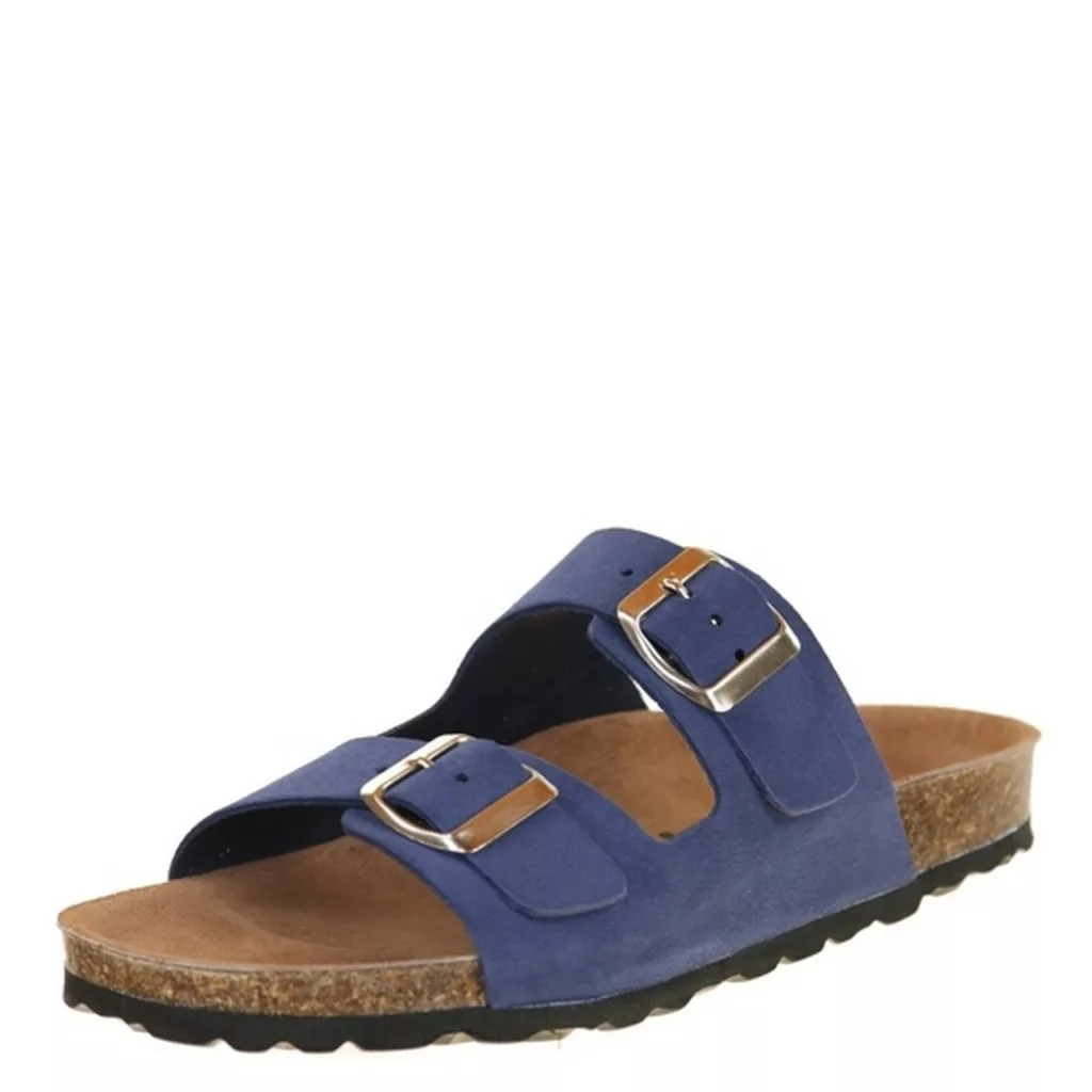 Mules deux brides marine La maison de l'espadrille pour femme. Référence : 3524 Marine. Disponible chez Chauss'Family magasin de chaussures à Issoire.