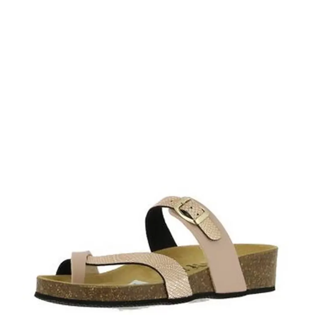 Mules entre-doigts rose La maison de l'espadrille pour femme. Référence : 3534 Nude . Disponible chez Chauss'Family magasin de chaussures à Issoire.