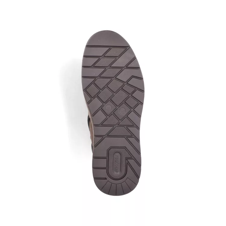 Baskets montantes chaudes marron et noir de la marque Rieker. Référence : 36020- 24 marron. Disponible chez Chauss'Family magasin de chaussures à Issoire.