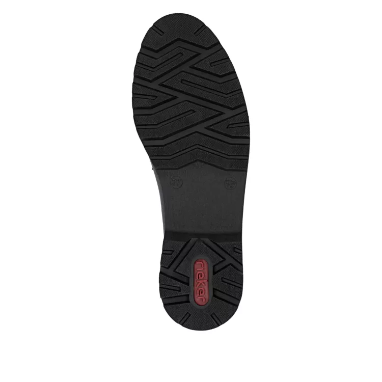 Mocassins noirs de la marque Rieker pour femmme. Référence 45561-01 Noir. Disponible chez Chauss'Family magasin de chaussures à Issoire.