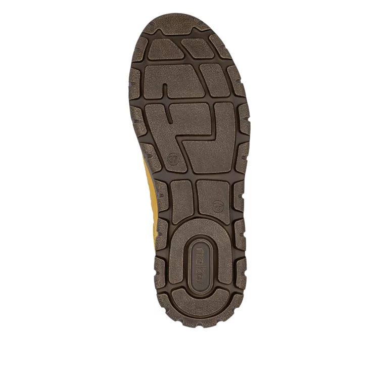Baskets montantes jaunes de la marque Rieker. Référence : N1305-68 Jaune . Disponible chez Chauss'Family magasin de chaussures à Issoire.