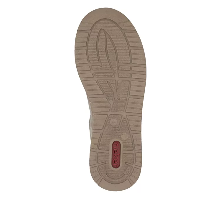 Baskets larges beiges de la marque Rieker pour femme. Référence : N8114-61 Beige. Disponible chez Chauss'Family magasin de chaussures à Issoire.